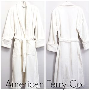 American Terry Company Creamy White Luxury Longsleeve Full length Bathrobe